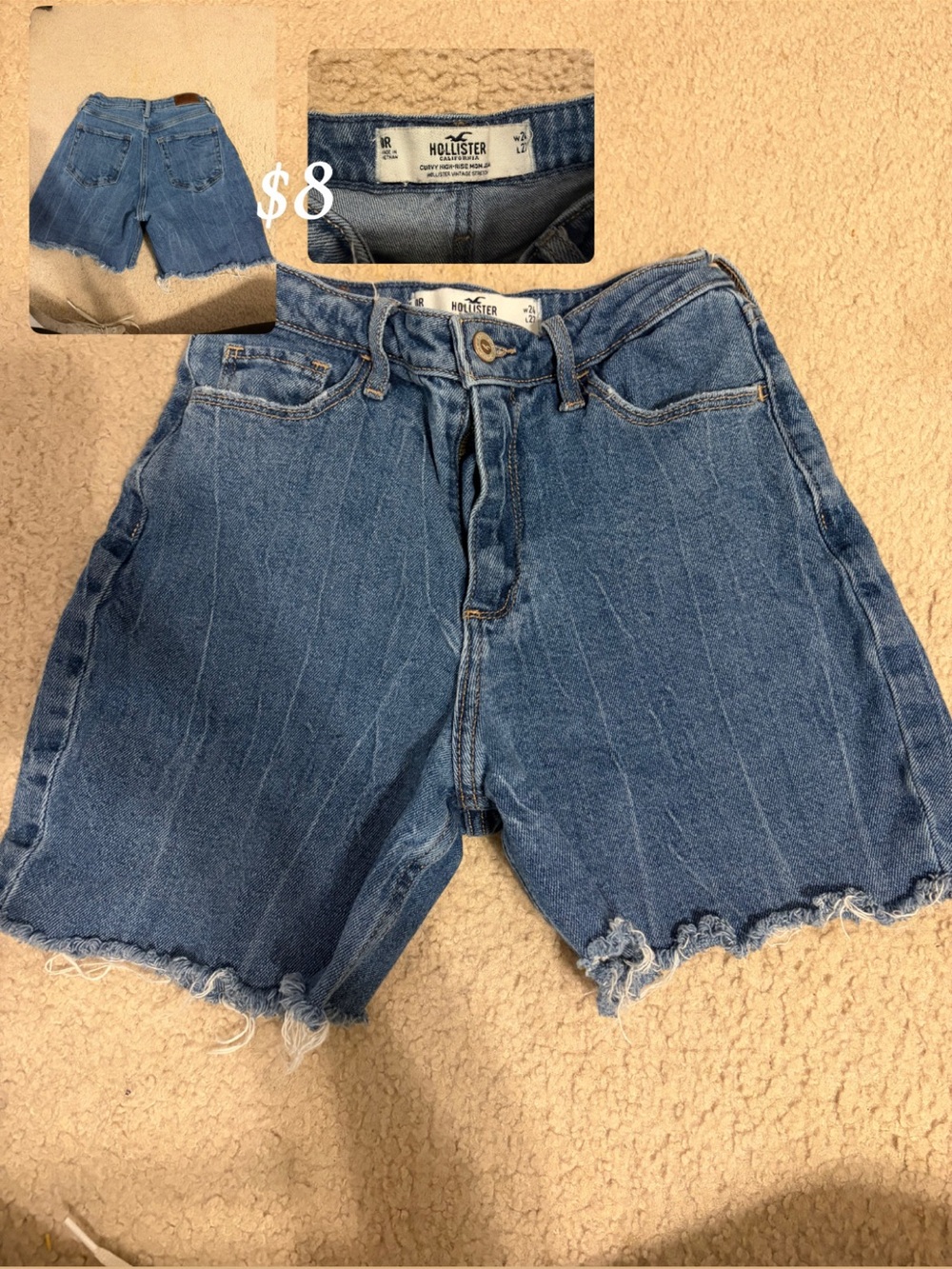Hollister Blue High-Rise Denim Cutoff Shorts